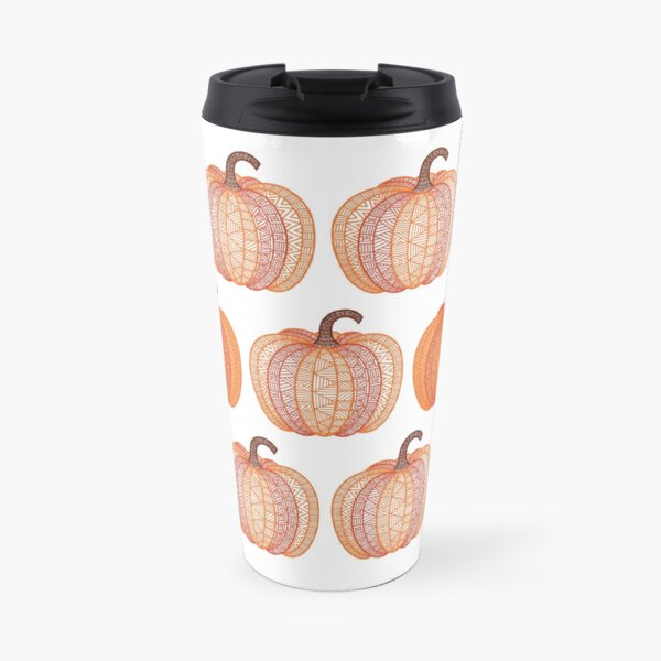 Patterned Pumpkin Travel Mug