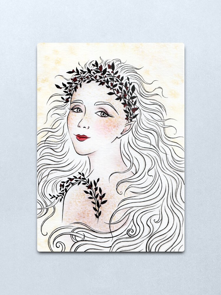 Alternate view of Silver and Ivory Metal Print