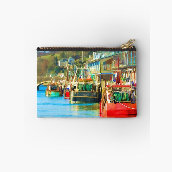Item preview, Colourful Fishing Boats at Looe Harbour designed and sold by maryloufletcher.