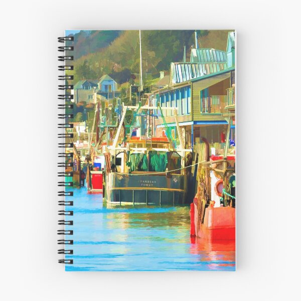 Item preview, Colourful Fishing Boats at Looe Harbour designed and sold by maryloufletcher.