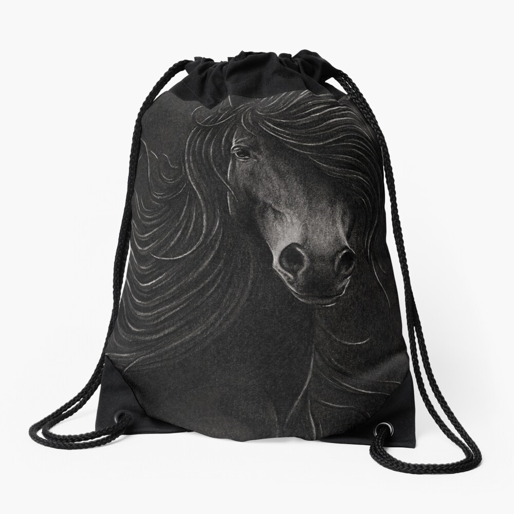 Night Horse Drawstring Bag