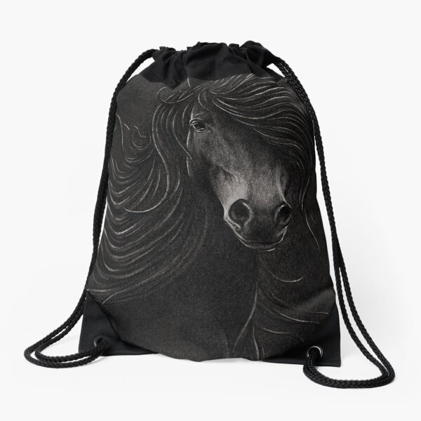 Night Horse Drawstring Bag