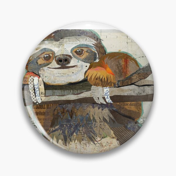 Smiling Three Toed Tree Sloth Pin