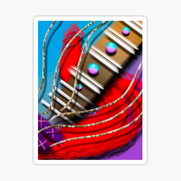 Abstract Electric Guitar Digital Painting Sticker