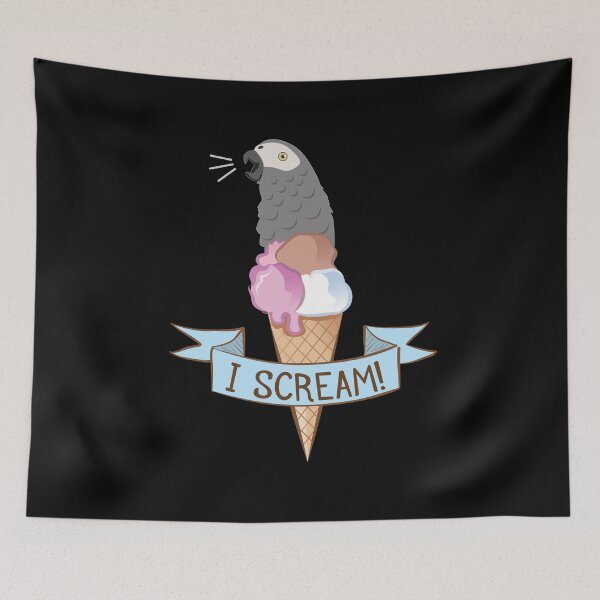Item preview, Congo African Grey Ice Cream Parrot design designed and sold by einsteinparrot.
