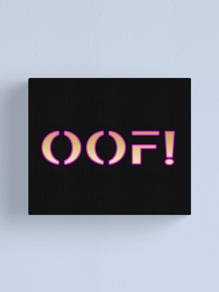 Oof Roblox Games Canvas Print By T Shirt Designs Redbubble - rose gold marble roblox logo