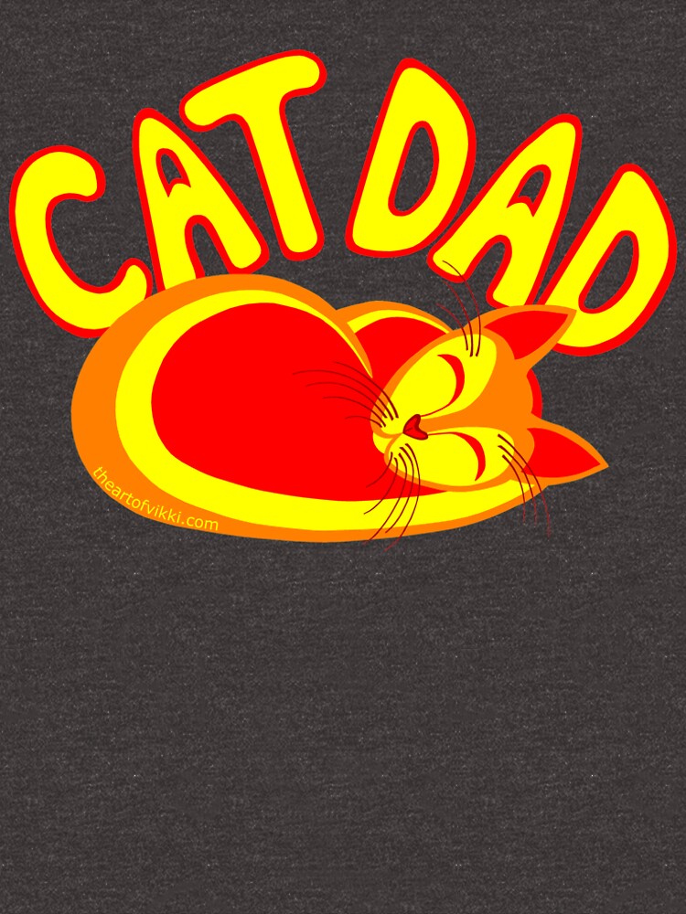Cat Dad Orange Yellow Red Cute Cat Lover Design by theartofvikki