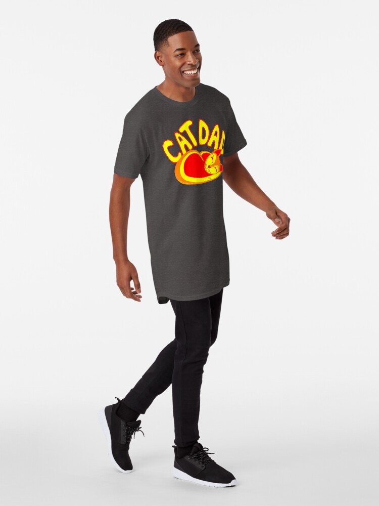 Alternate view of Cat Dad Orange Yellow Red Cute Cat Lover Design Long T-Shirt