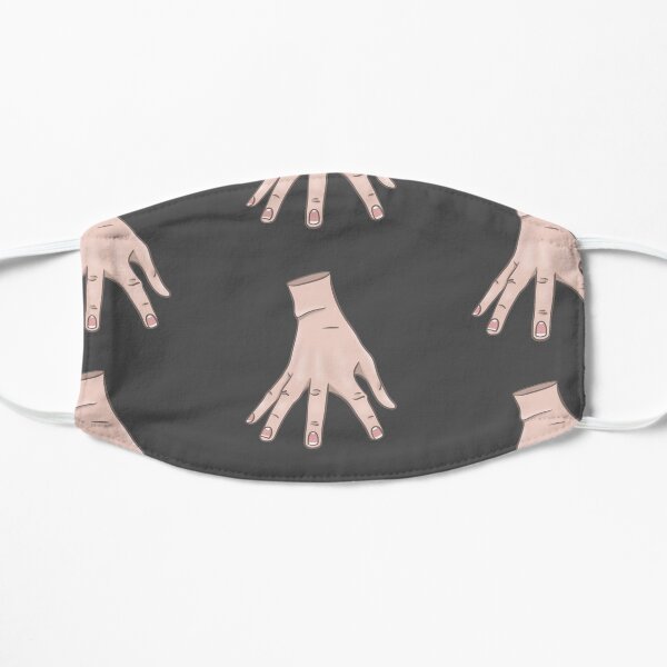 Eiskaltes Händchen - "Hab ich dich eiskalt erwischt" auf Grau #Hand #Freak #Halloween Flache Maske