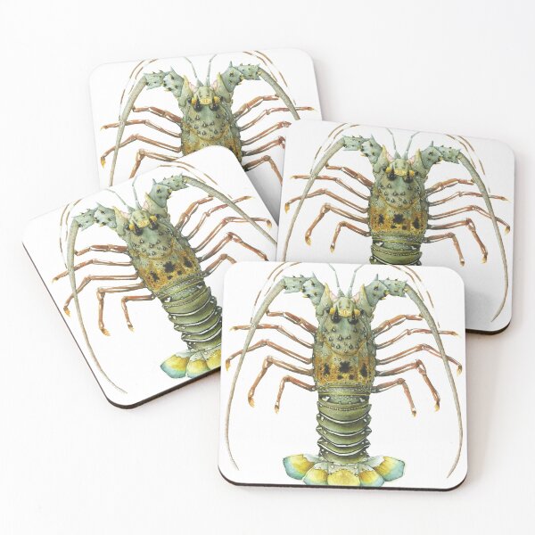 Item preview, green spiny lobster Watercolor designed and sold by Dorian NOEL.