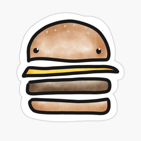 Happy Burger Face Sticker