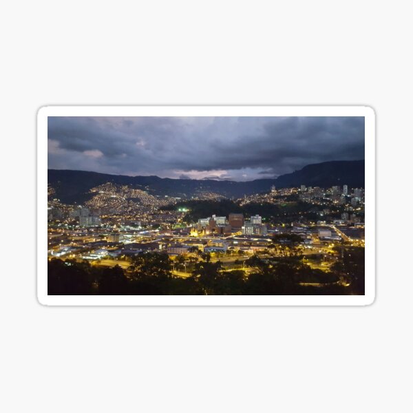 Citylights at night Sticker