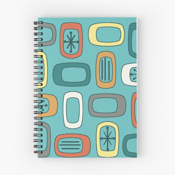 Item preview, Midcentury MCM Rounded Rectangles Aquamarine designed and sold by thepixelgarden.