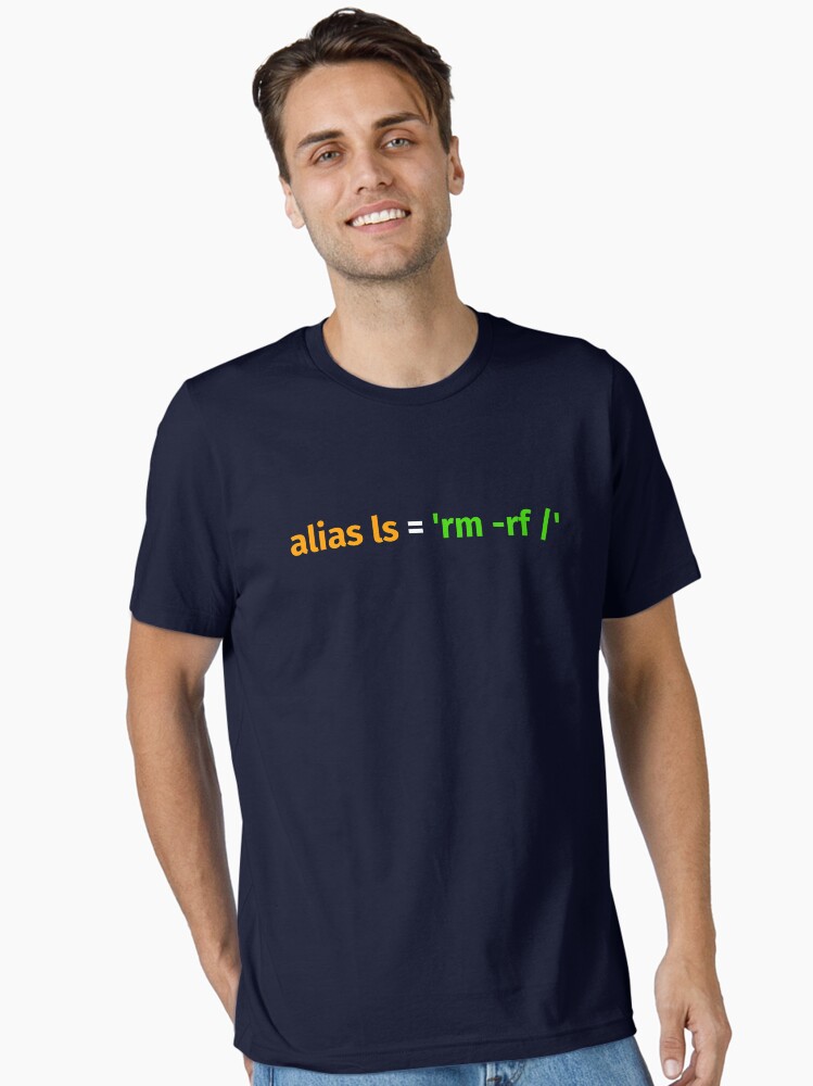 Thumbnail 1 of 7, Essential T-Shirt, Software Engineer Developer Programmer Alias ls rm rf Funny Linux designed and sold by AwsmStuff.