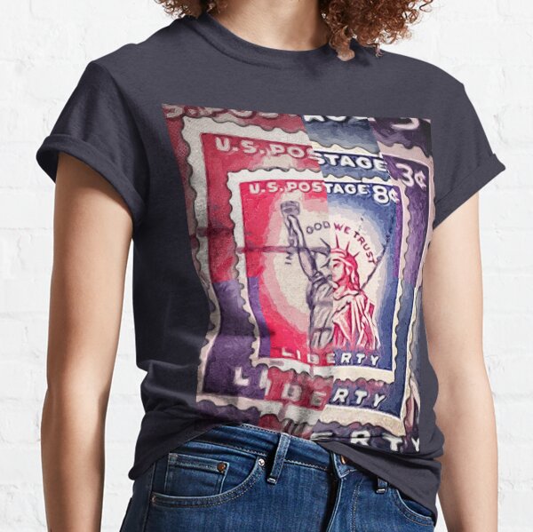 Abstract Liberty Stamp Collage Classic T-Shirt