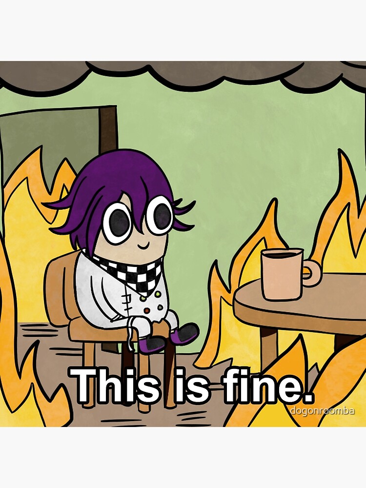 Kokichi 'this is fine' meme" Tote Bag by dogonroomba | Redbubble