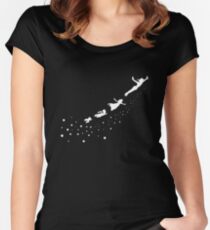 Peter Pan Fliegen Tailliertes Rundhals-Shirt