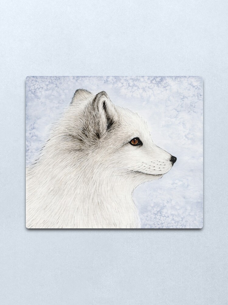 Alternate view of Polar Fox Profile Metal Print
