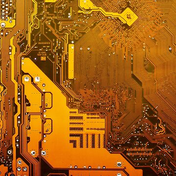 Artwork thumbnail, ocher electronic circuit board by tony4urban