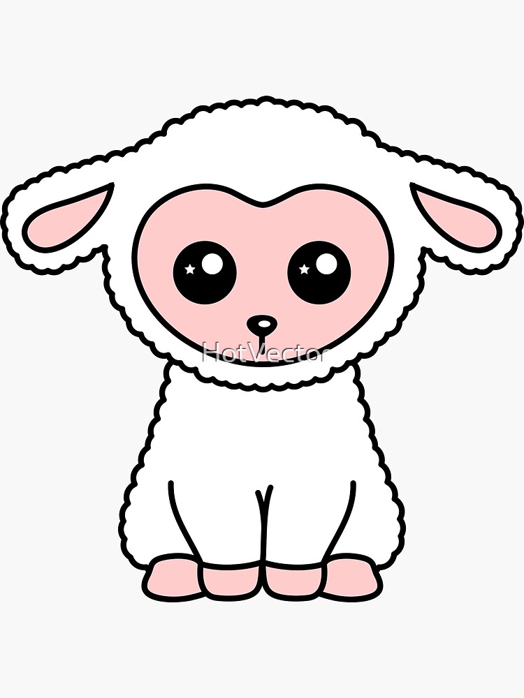 "Cute lamb kawaii" Sticker for Sale by HotVector Redbubble