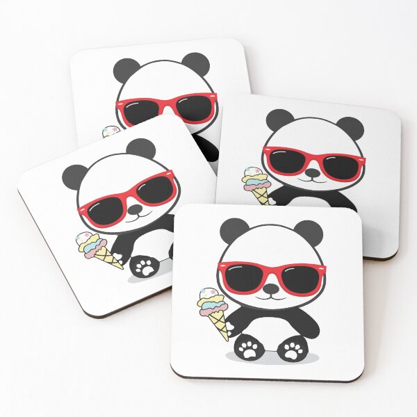 Item preview, Summer Panda Eating Icecream | Kids Kawaii designed and sold by clearvibes.