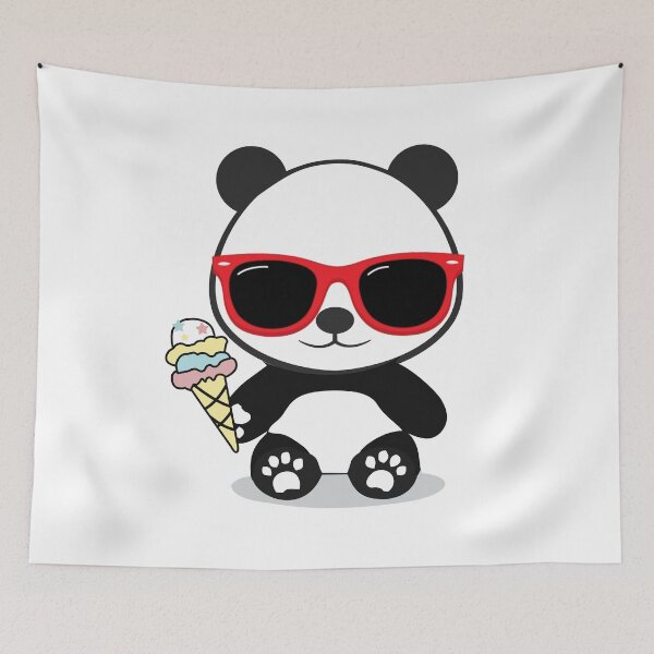 Item preview, Summer Panda Eating Icecream | Kids Kawaii designed and sold by clearvibes.
