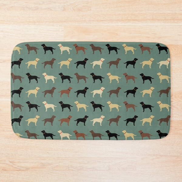 Item preview, Labrador Retriever Dog Silhouettes Pattern with Chocolate, Yellow, Red and Black Labs designed and sold by Jenn Inashvili.