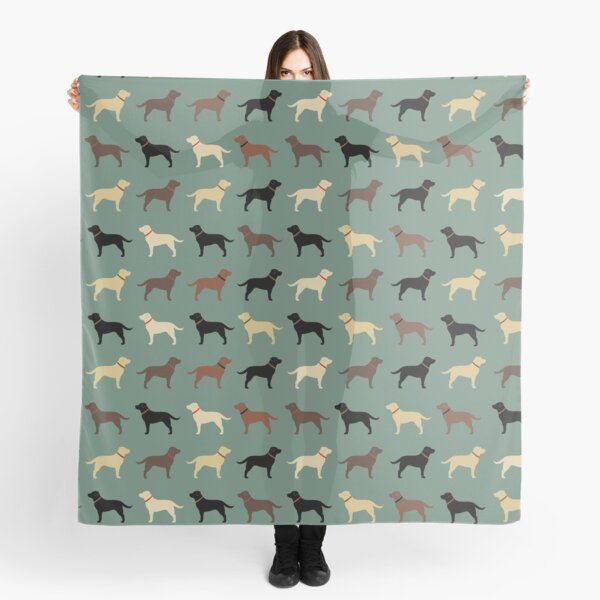 Item preview, Labrador Retriever Dog Silhouettes Pattern with Chocolate, Yellow, Red and Black Labs designed and sold by Jenn Inashvili.