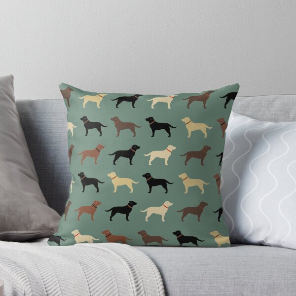 Item preview, Labrador Retriever Dog Silhouettes Pattern with Chocolate, Yellow, Red and Black Labs designed and sold by Jenn Inashvili.