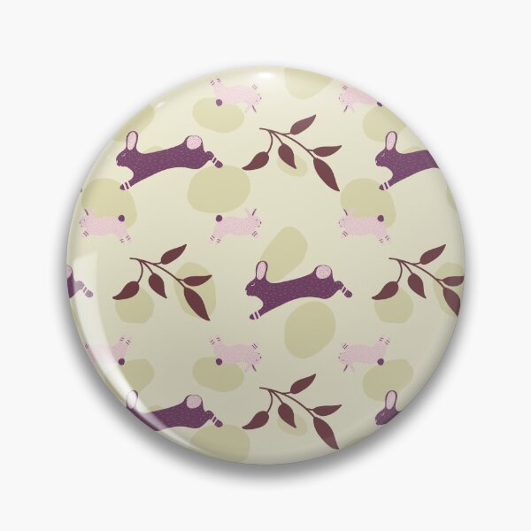 Item preview, Dark mauve and pink rabbits bunnies with leaves branch  designed and sold by CrisBanana.