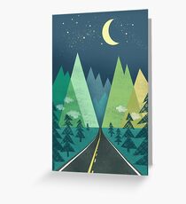 the Long Road at Night Greeting Card