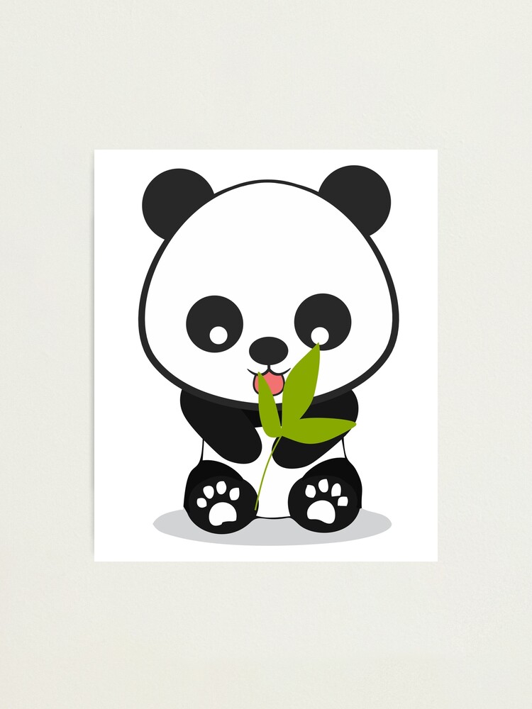 cute panda kawaii chibi | Photographic Print