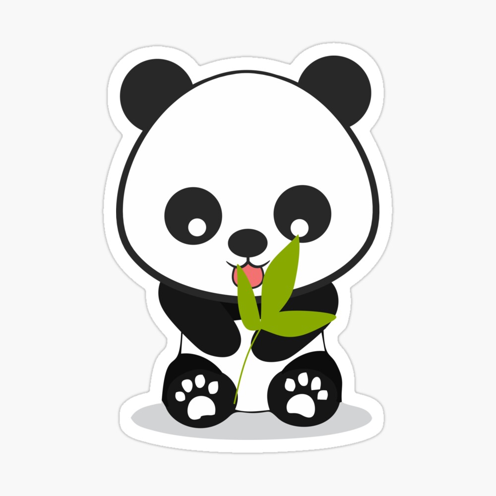 Cute Panda Loves Eating Bamboo Kids Kawaii Poster By Clearvibes Redbubble