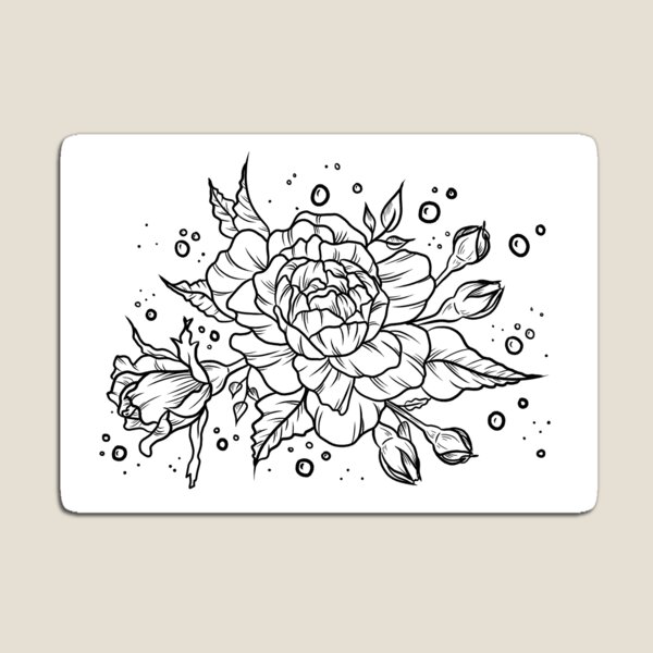 Roses and Bubbles Magnet