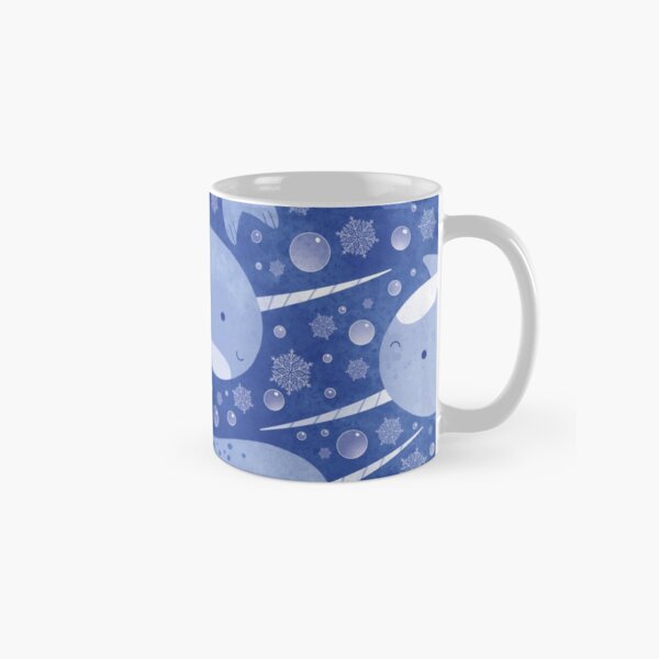 underwater swimming artic narwhales Classic Mug
