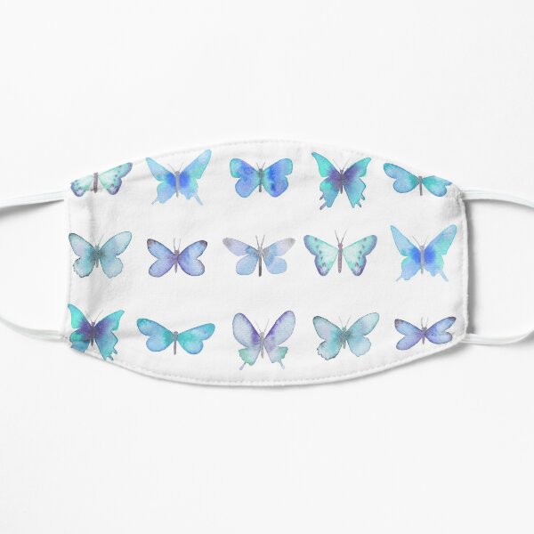 Blue Butterflies Flat Mask