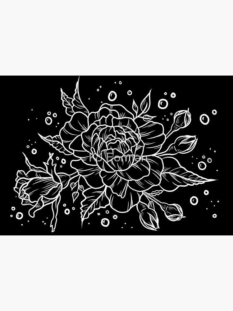 Roses and Bubbles in Black by kjforman