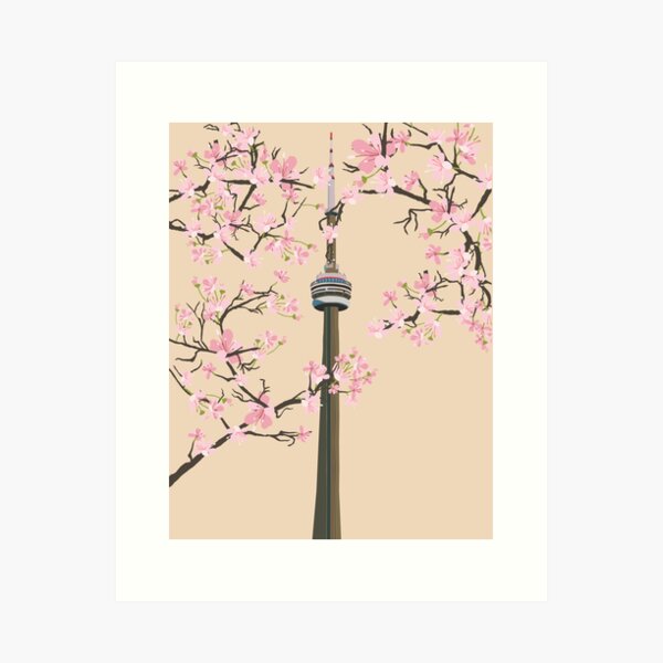 CN Tower Toronto Cherry Blossoms Art Print