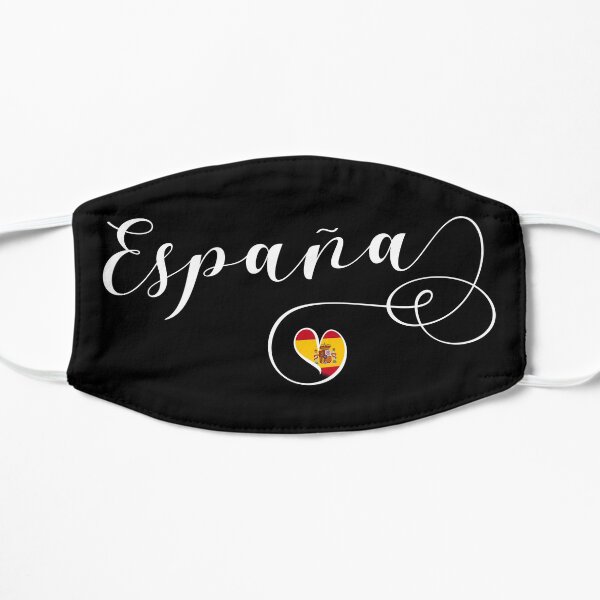 Spain Heart, España, Spanish Flag Flat Mask