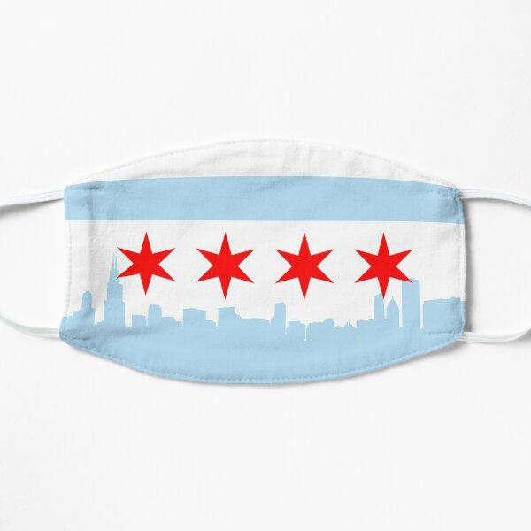 Chicago skyline flag Flat Mask