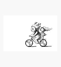 Girl and a monster on a bike Photographic Print