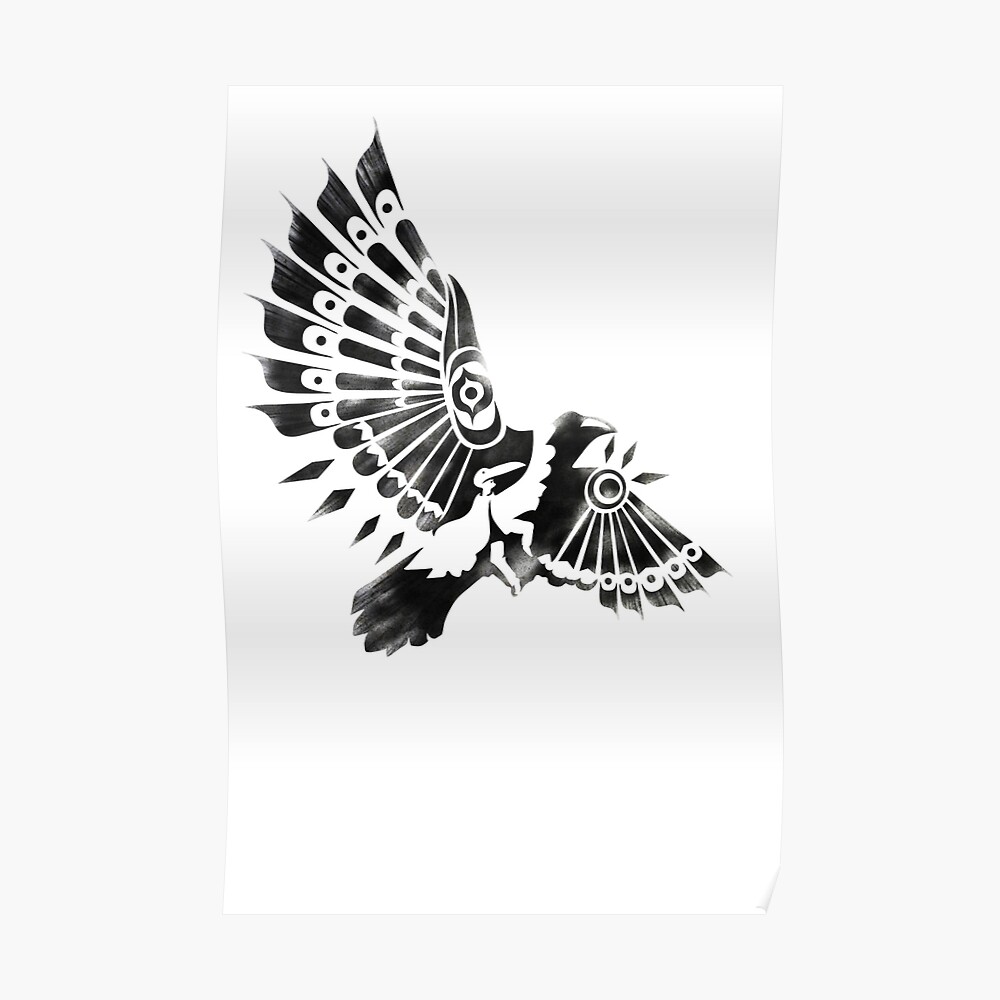 Raven Crow Shaman tribal tattoo design Raven Crow Shaman tribal tattoo design