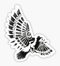 Raven Crow Shaman tribal tattoo design Sticker