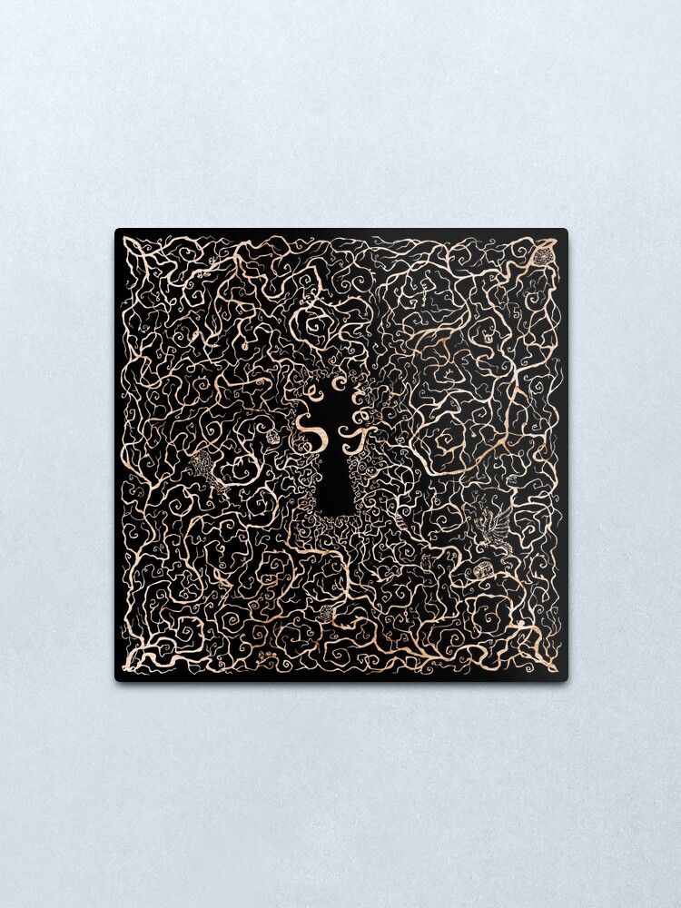 Alternate view of Secret (Stained Paper on Black Version) Metal Print