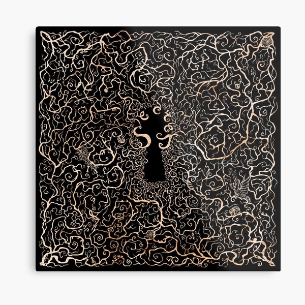 Secret (Stained Paper on Black Version) Metal Print