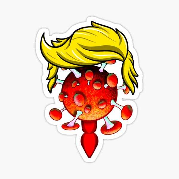 Corona Trump Funny Cartoon Sticker