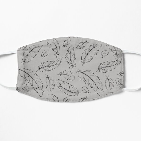 Parrot Feather All-over print (black on grey) Mask