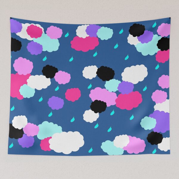 Item preview, Colorful clouds on blue background designed and sold by VivianVirtue.