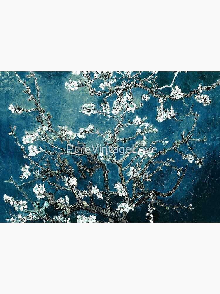 Van Gogh Almond Blossoms Dark Teal by PureVintageLove