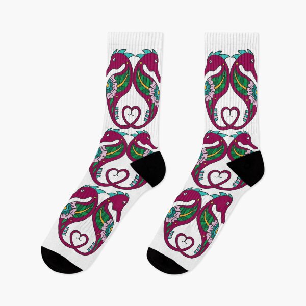 Item preview, Seahorses with Heart Tail Pattern || Ocean || Nature || Pattern designed and sold by Hilary Leslie.